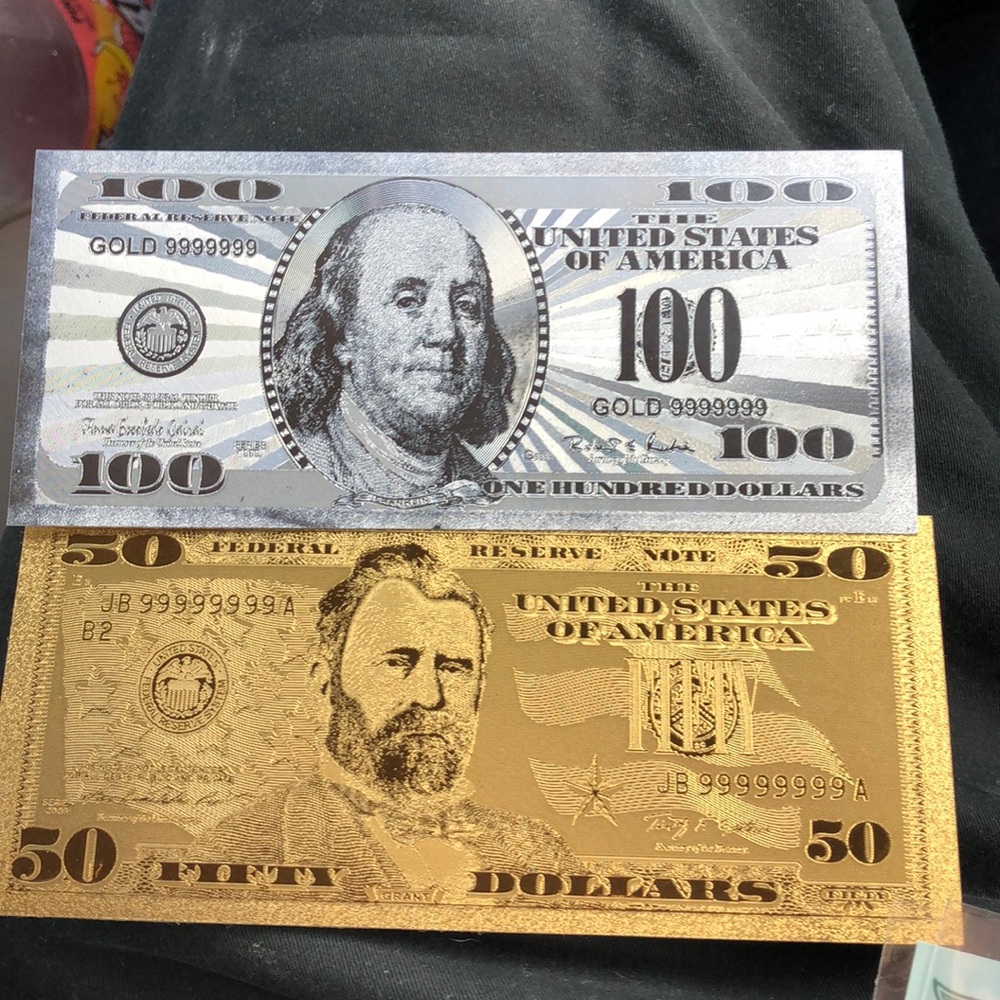 24k gold plated bills